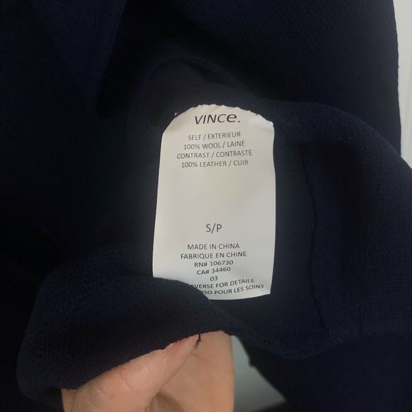 Vince Sleeveless Asymmetric Wool Zip Vest Leather - Picture 8 of 9